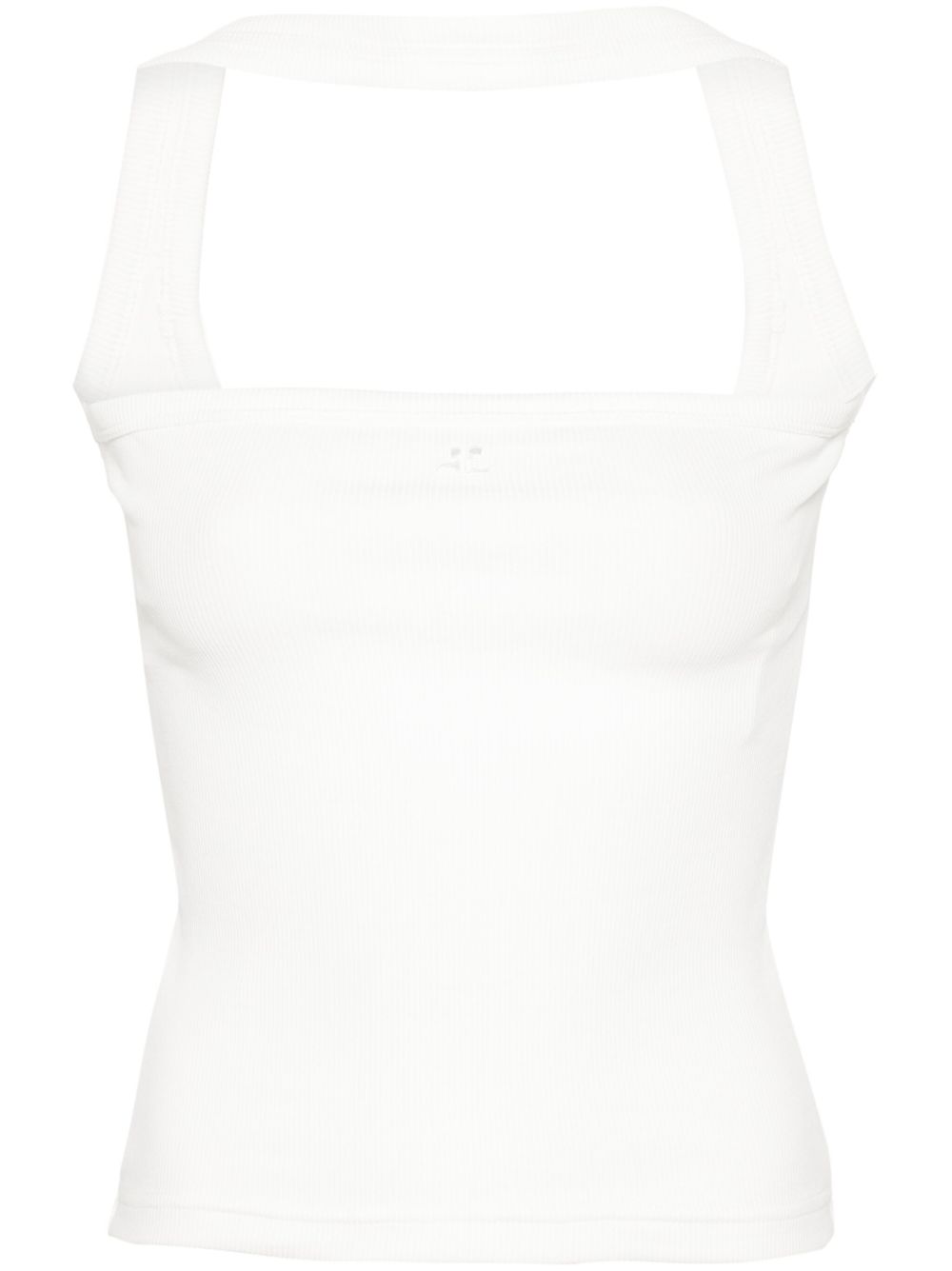 Courrèges Hyperbole 90年代风格罗纹上衣 - 白色