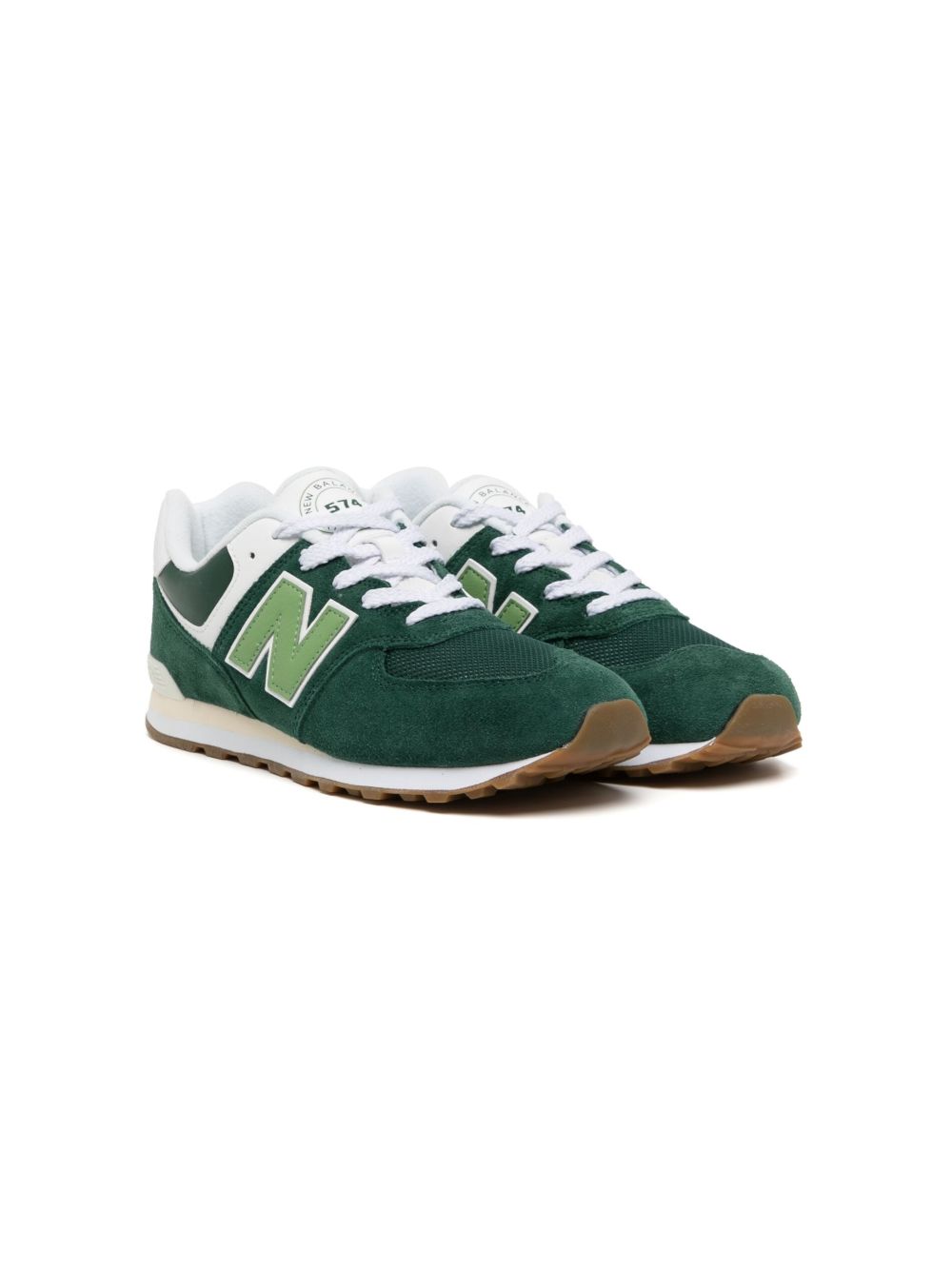 New Balance Kids 574 系带运动鞋 - 绿色