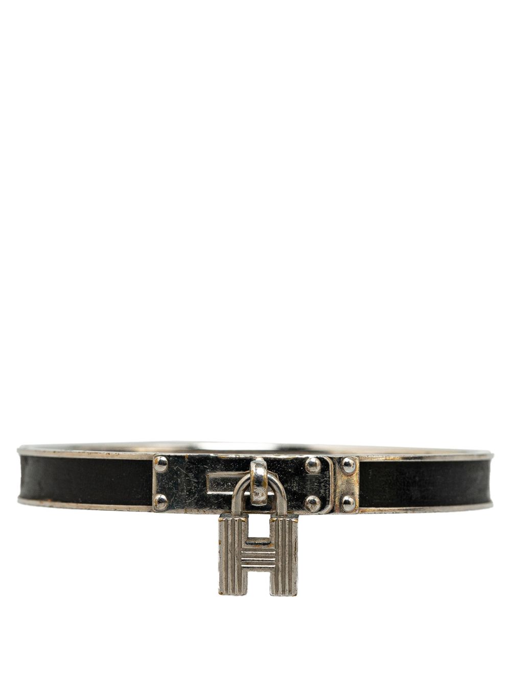 Hermès Pre-Owned 镀钯 Kelly H Lock 手镯（1900年代典藏款） - 黑色