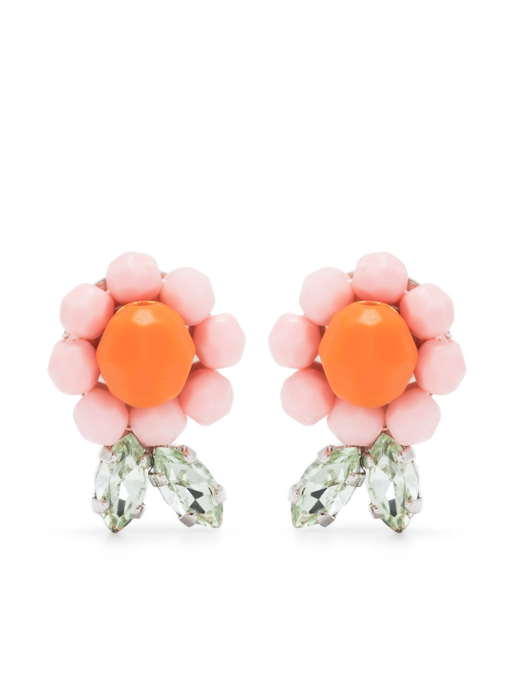 Simone Rocha Daisy 珠饰耳钉 - 橘色