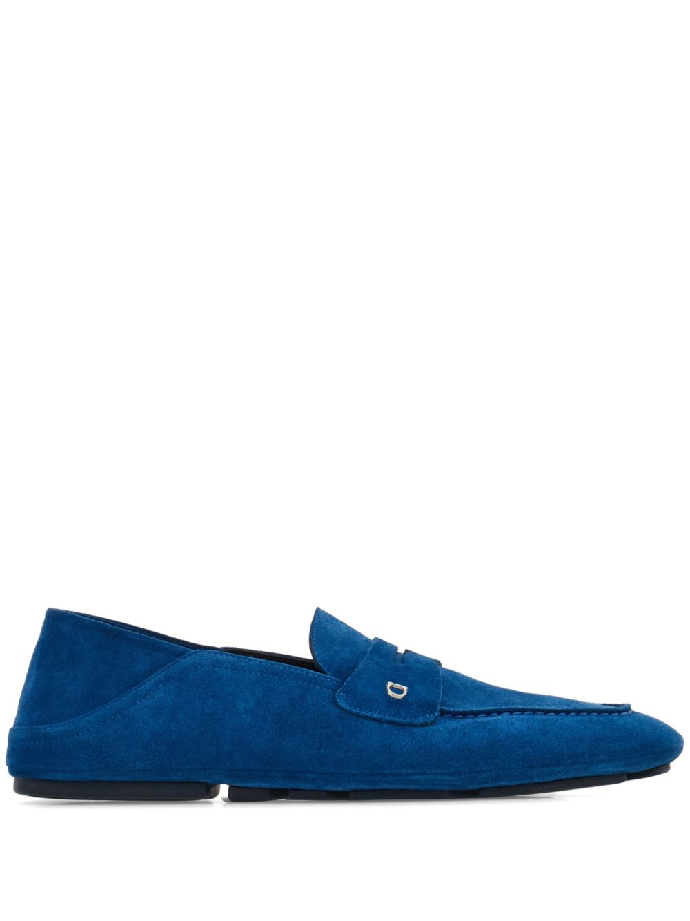Ferragamo Gancini 标牌皮质乐福鞋 - 蓝色