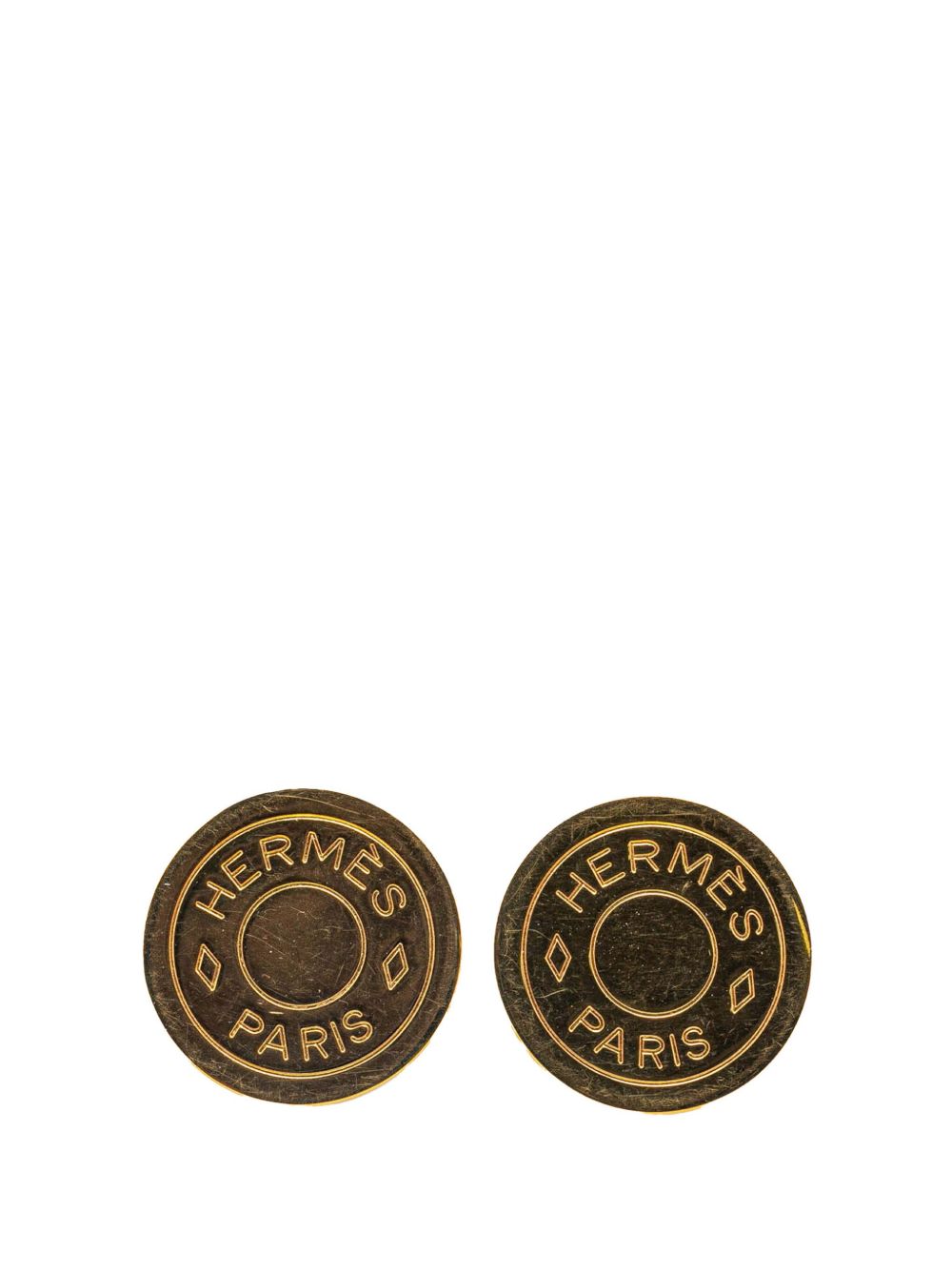 Hermès Pre-Owned 1990-2024 Gold Plated Bijouterie Fantaisie Clou De Selle Clip On costume earrings - 金色