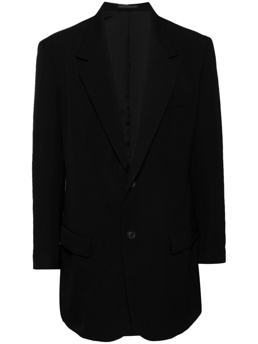 Yohji Yamamoto 单排扣西装夹克 - 黑色