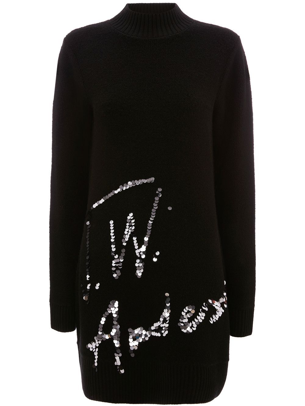 JW Anderson 亮片logo针织连衣裙 - 黑色