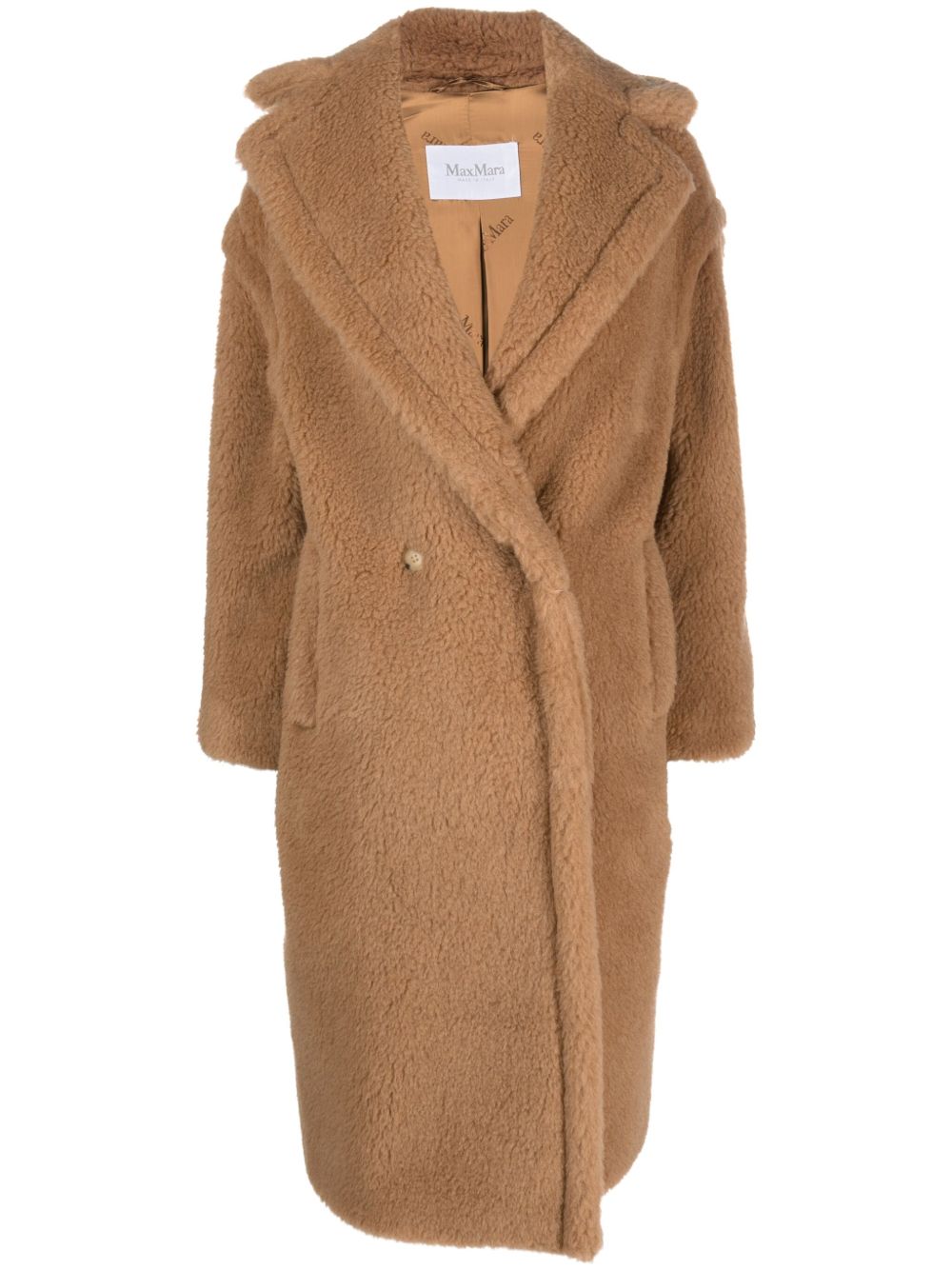 Max Mara 梯形翻领双排扣外套 - 褐色