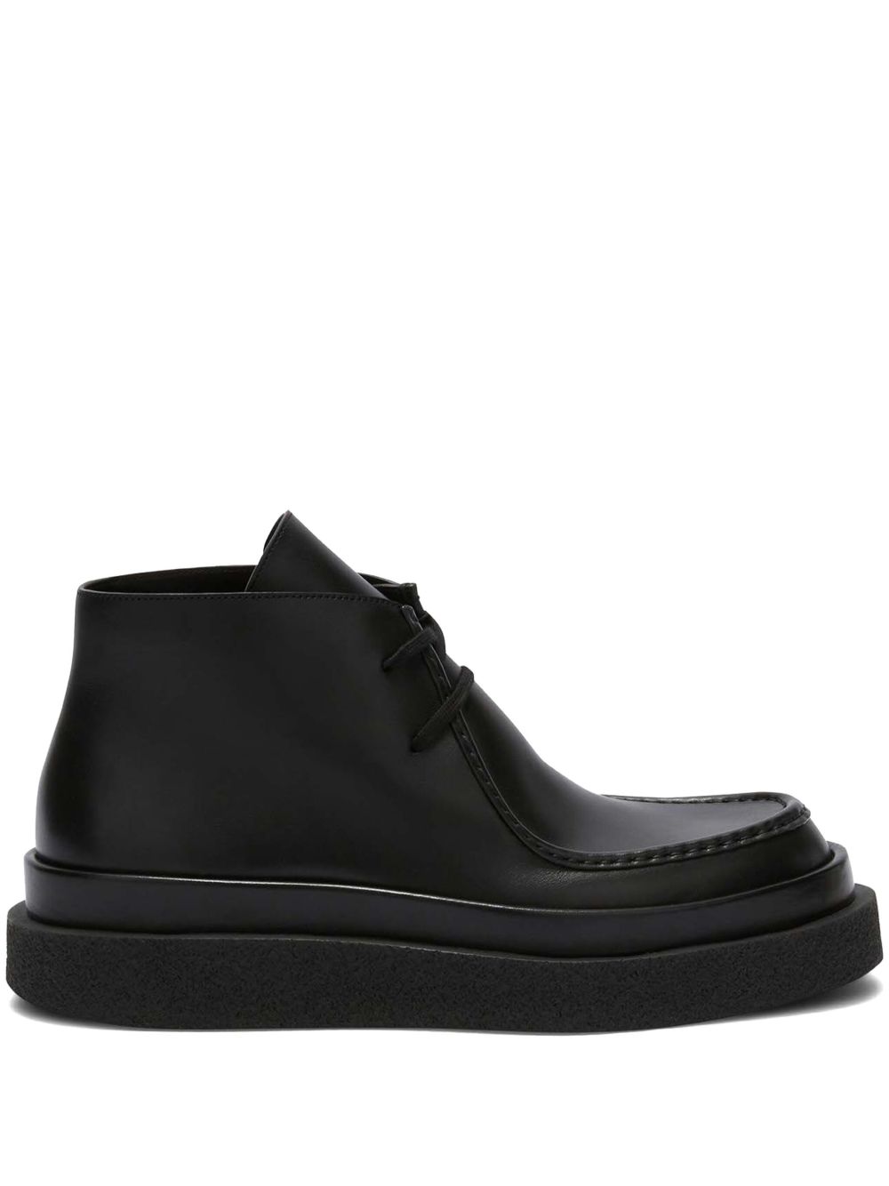 Jil Sander 低帮皮靴 - 黑色