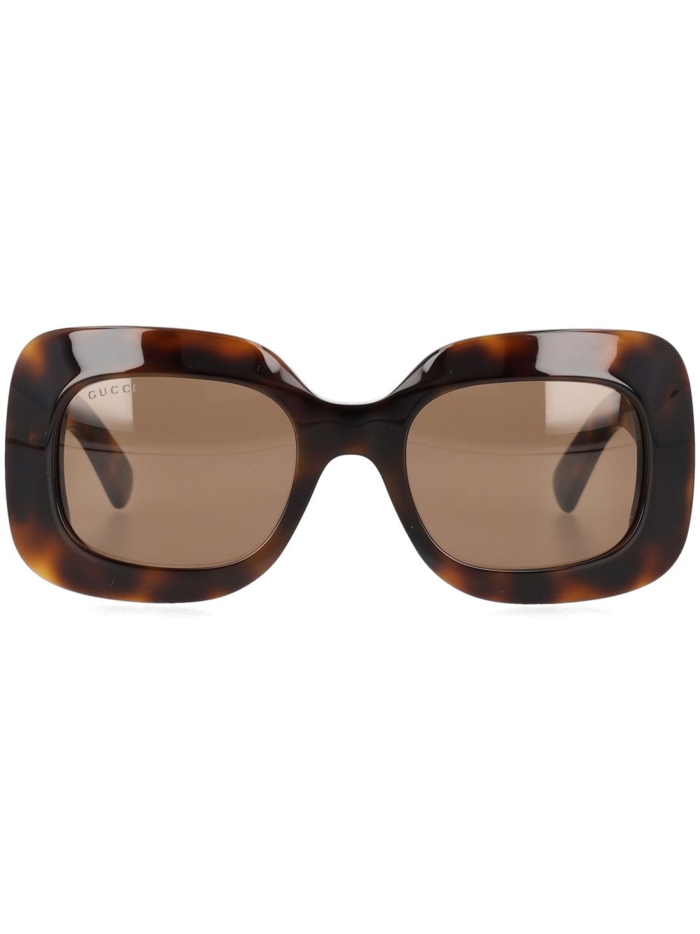 Gucci Eyewear 方框太阳眼镜 - 褐色