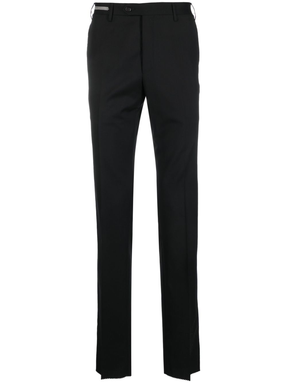 Corneliani 初剪羊毛修身长裤 - 黑色