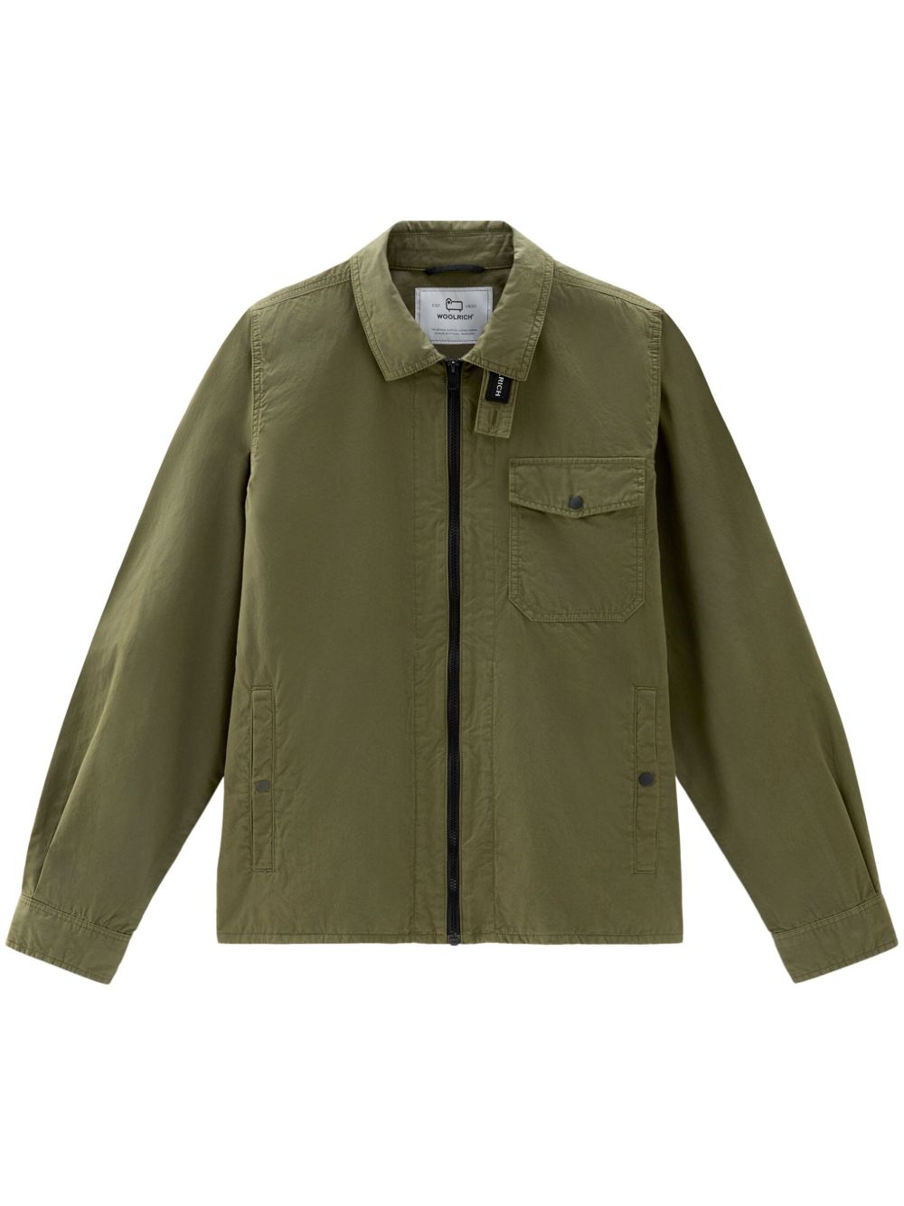 Woolrich 华达呢编织衬衫式夹克 - 绿色