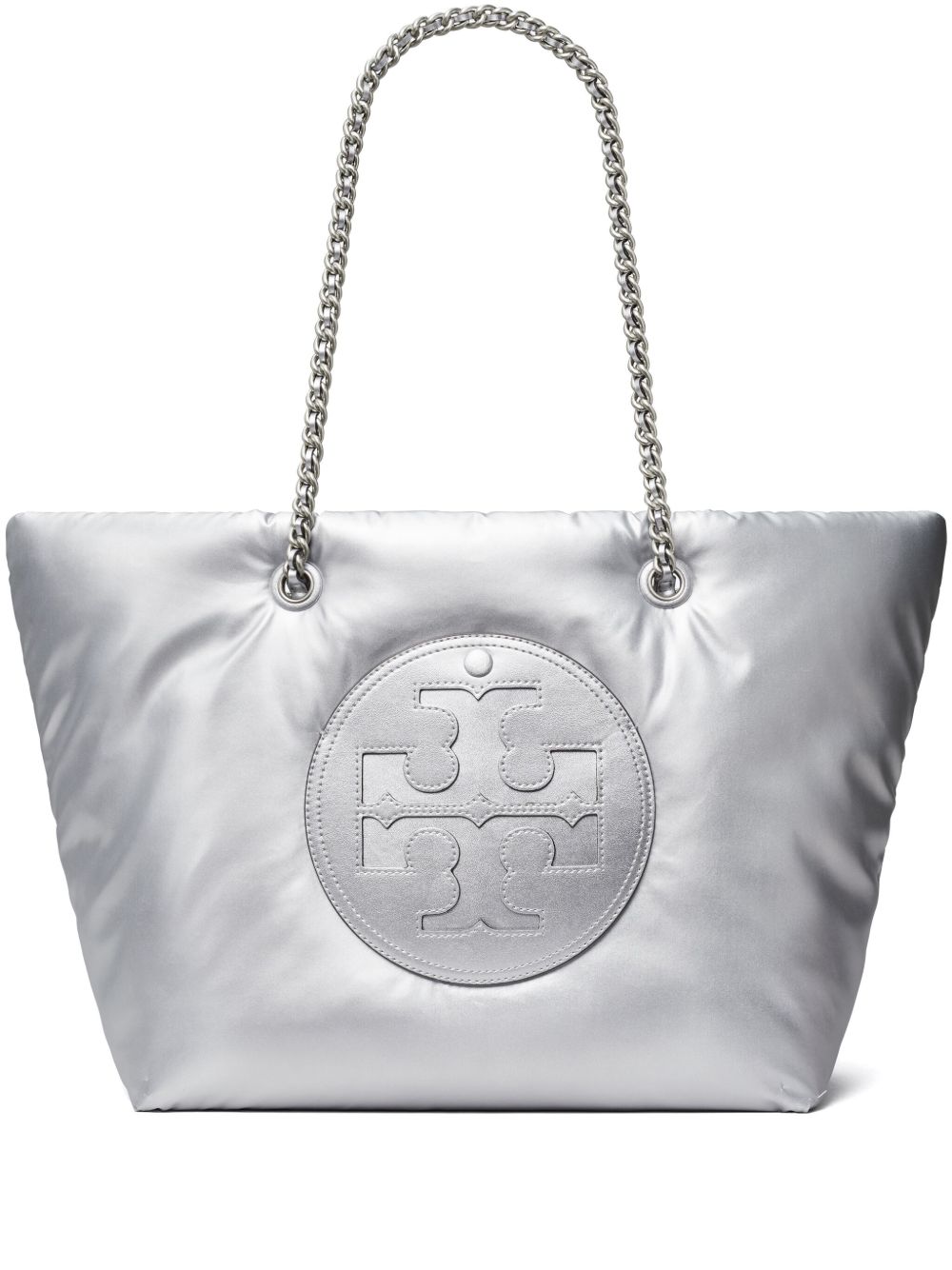 Tory Burch Ella Chain Soft 金属感手提包 - 银色