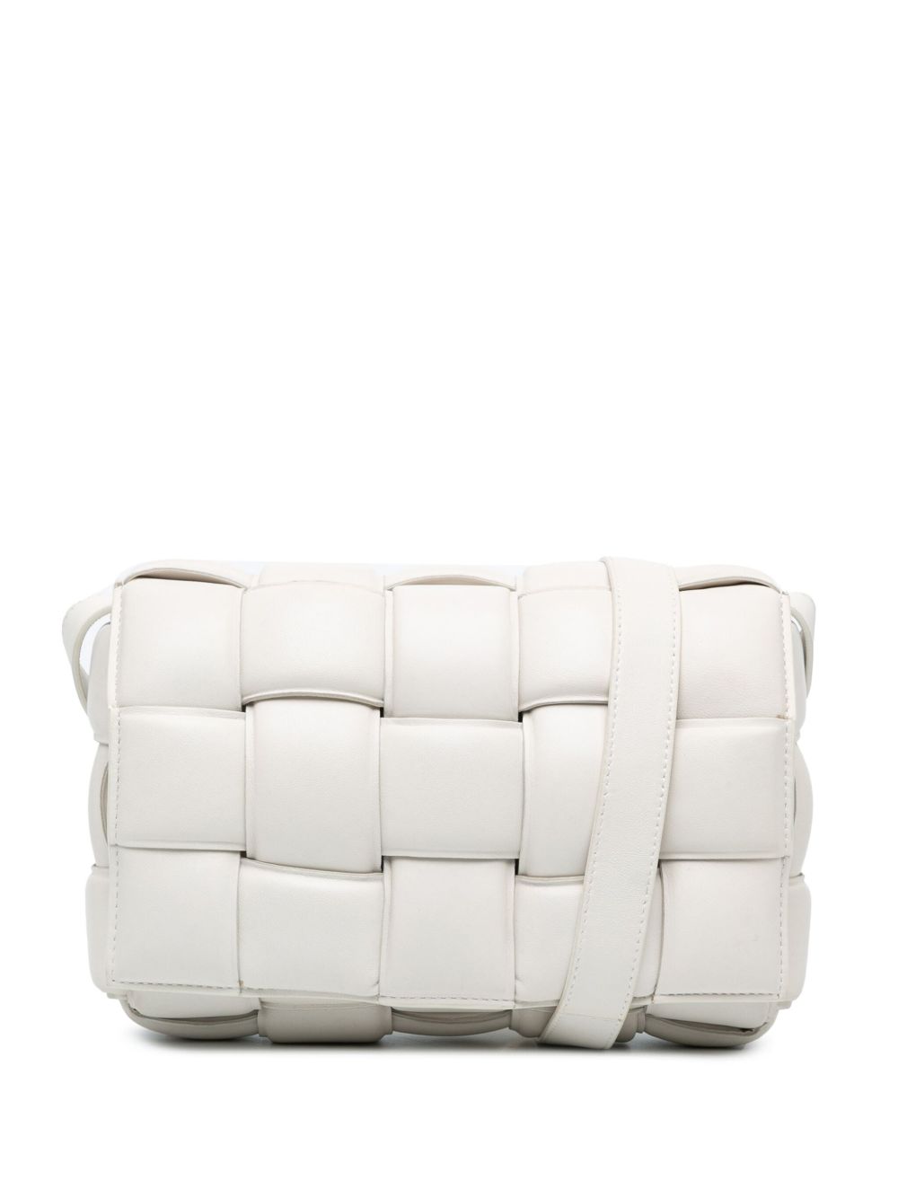 Bottega Veneta Pre-Owned Intrecciato Padded Cassette 小牛皮斜挎包（2012-2023年典藏款） - 白色