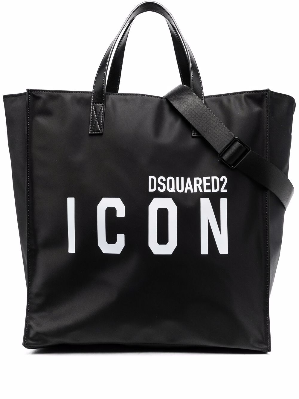DSQUARED2 D2次方 logo印花单肩包 - 黑色