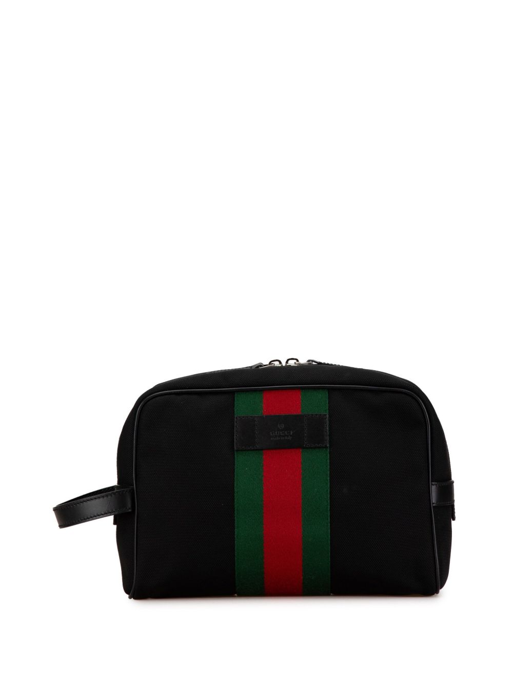 Gucci Pre-Owned Techno Web Canvas 手拿包（2000-2015年典藏款） - 黑色