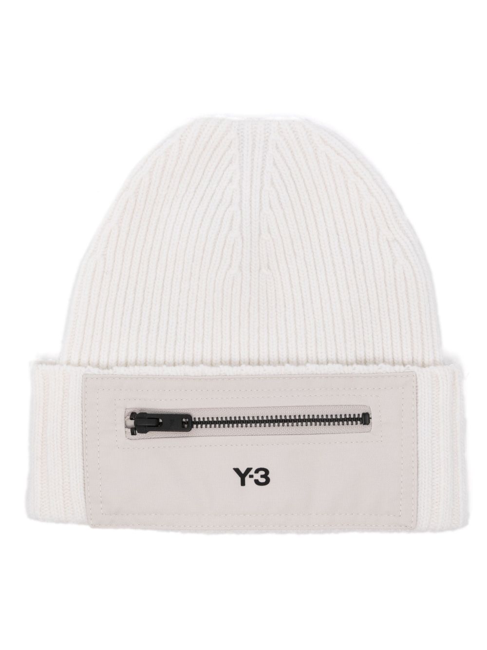 Y-3 logo印花羊毛套头帽 - 白色