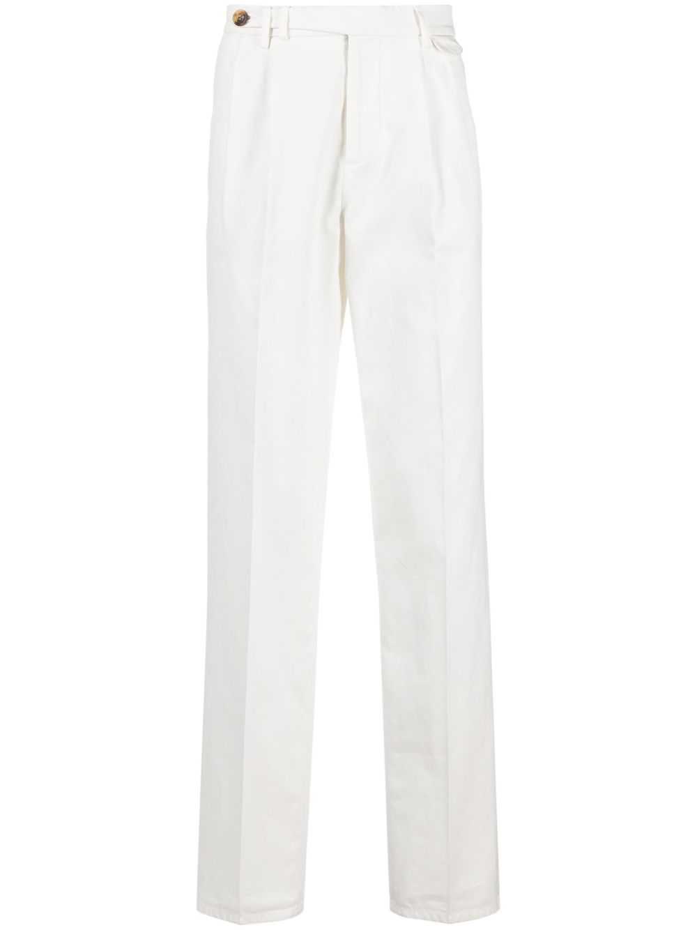Brunello Cucinelli 中腰斜纹布西裤 - 白色