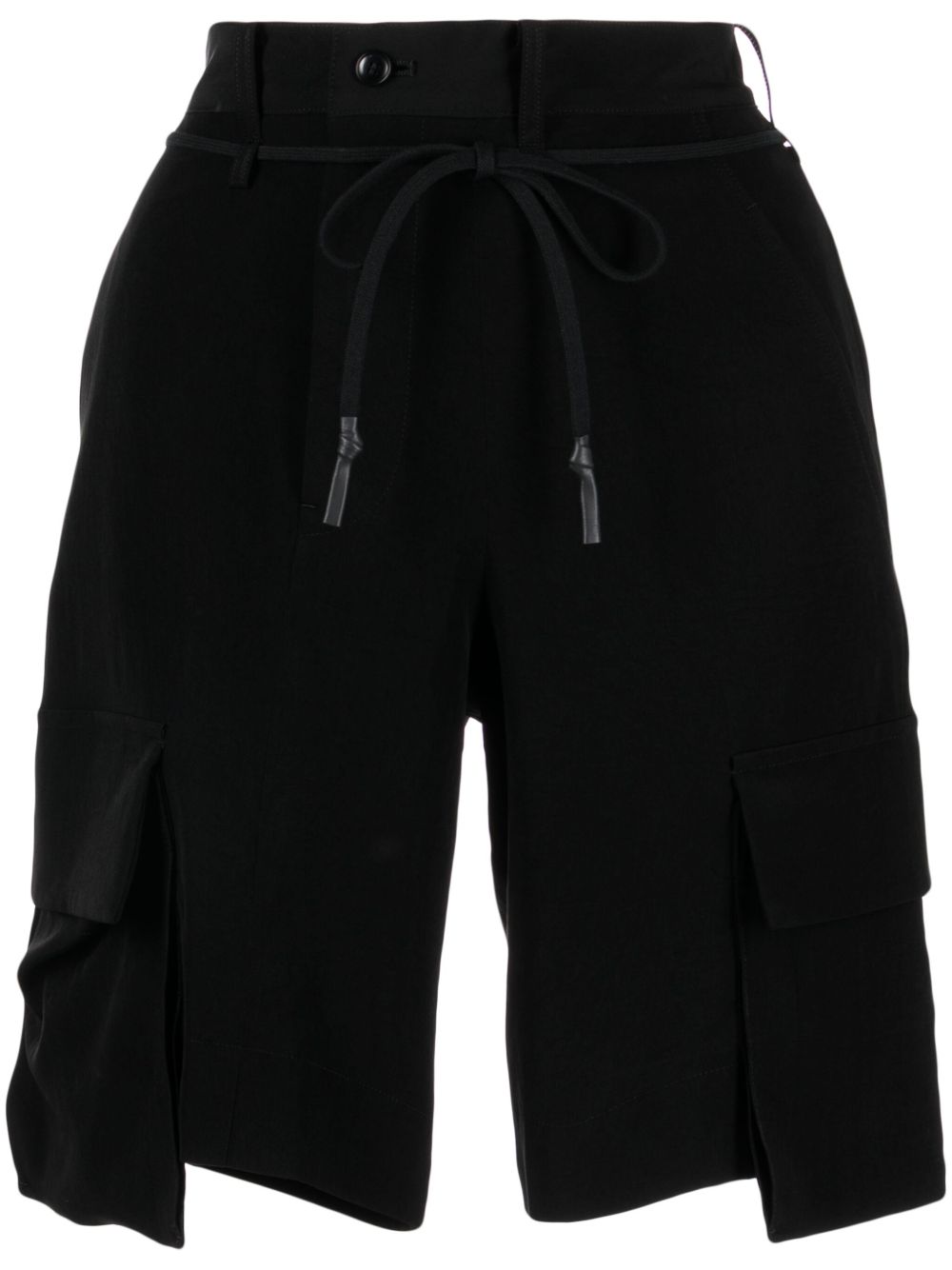 Yohji Yamamoto 工装口袋棉短裤 - 黑色