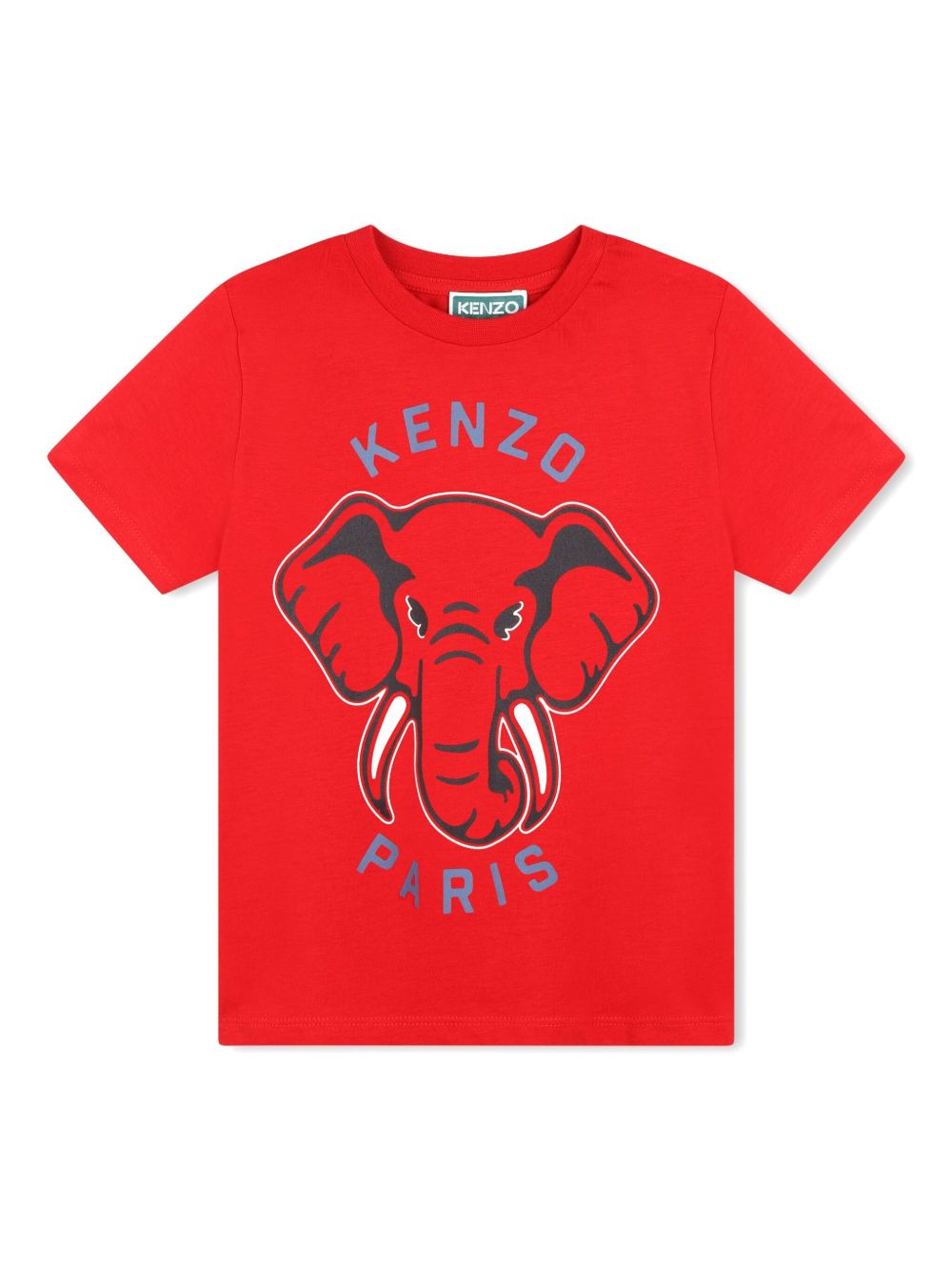 Kenzo Kids 棉平纹针织T恤 - 红色