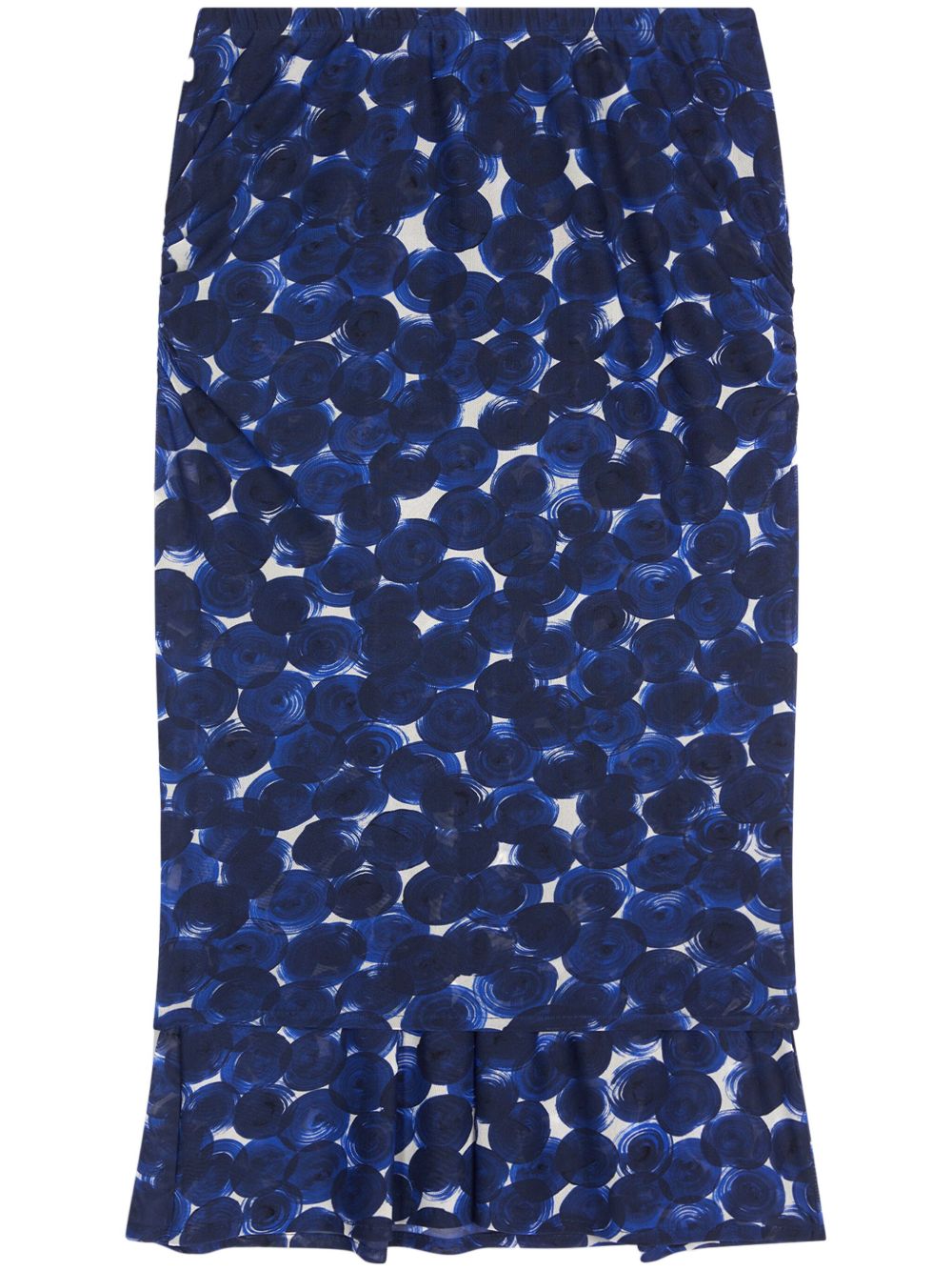 DRIES VAN NOTEN 几何印花中长半身裙 - 蓝色