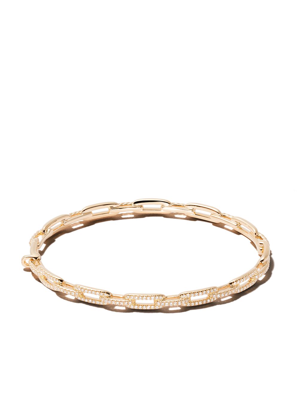 David Yurman 18K黄金 Stax Chain Link 钻石手链 - 金色