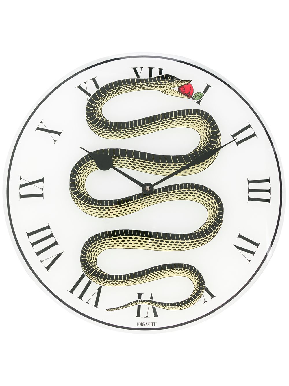 Fornasetti 蛇印花时钟 - 白色