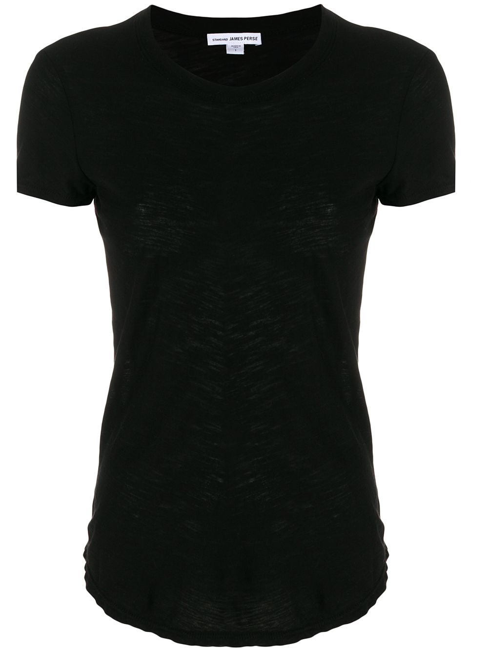 James Perse sheer slub crew neck tee - 黑色