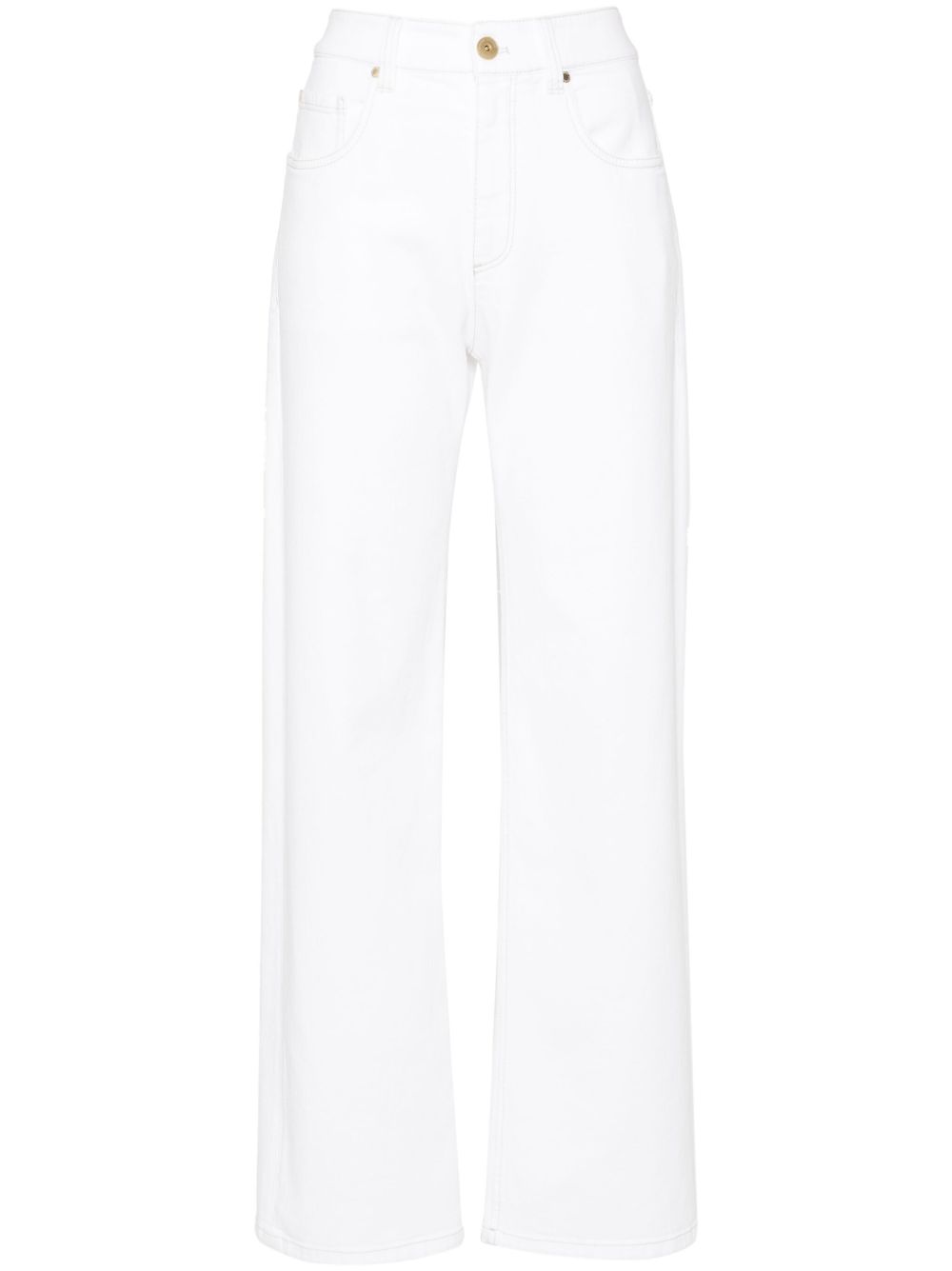 Brunello Cucinelli 直筒牛仔裤 - 白色