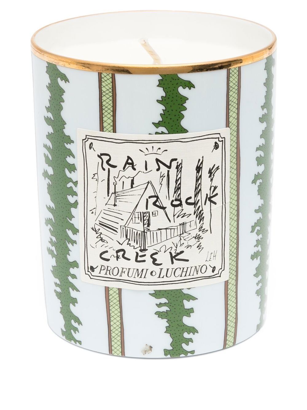 GINORI 1735 x Luke Edward Hall Rain Rock Creek 蜡烛（320克） - 绿色