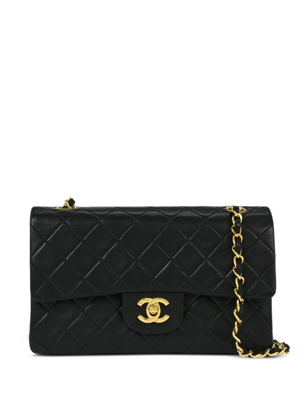 CHANEL Pre-Owned Double Flap 小号单肩包（1992年典藏款） - 黑色