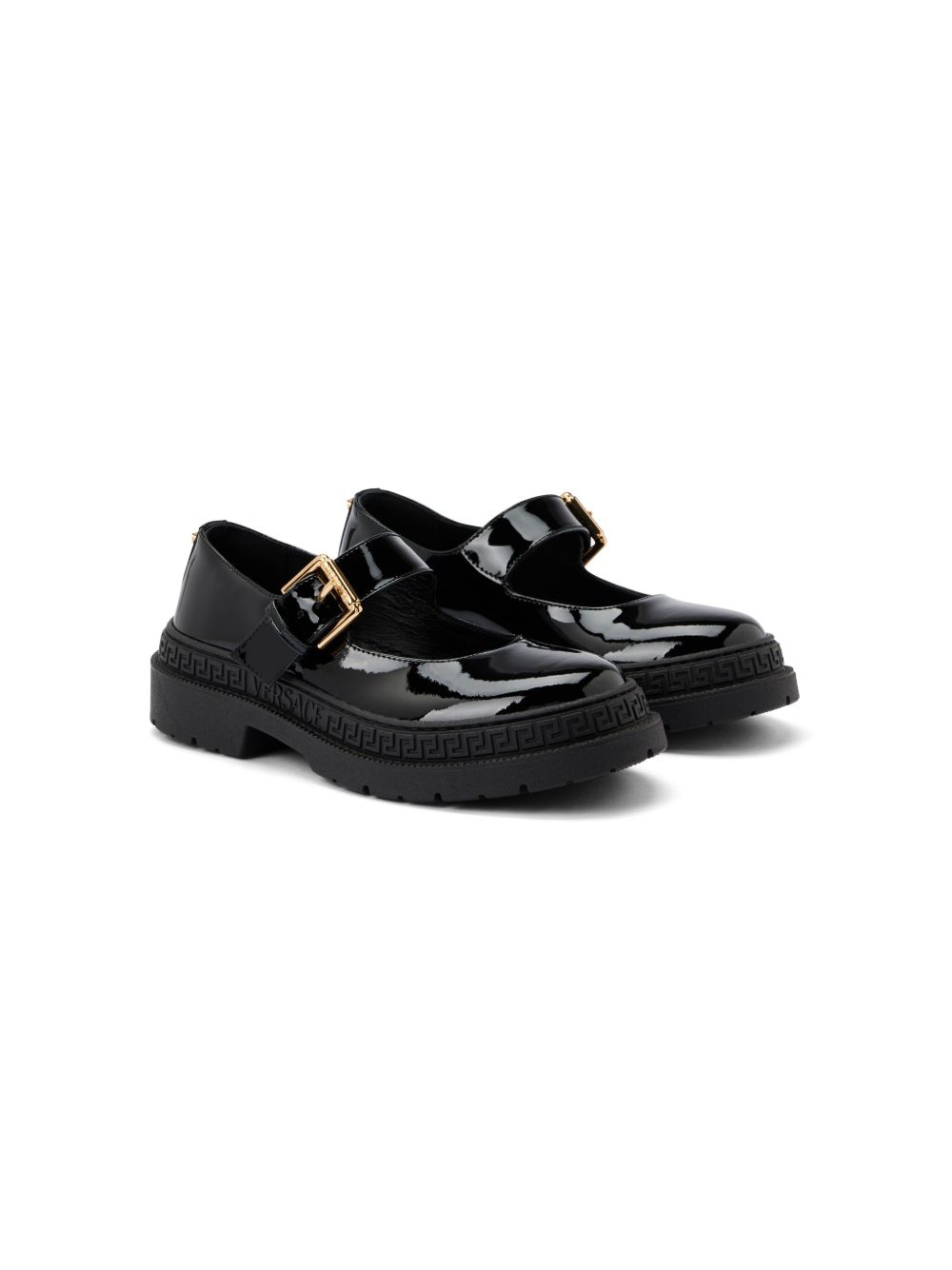Versace Kids La Medusa 乐福鞋 - 黑色