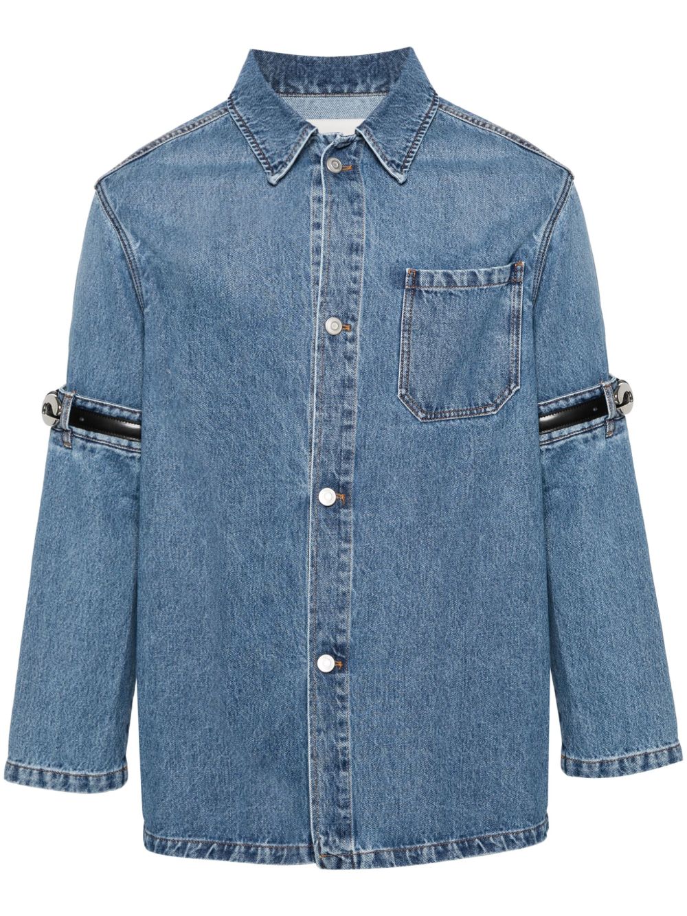 Coperni logo扣环牛仔夹克 - 蓝色