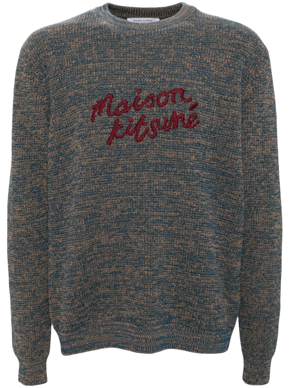 Maison Kitsuné 手绘感图案毛衣 - 蓝色