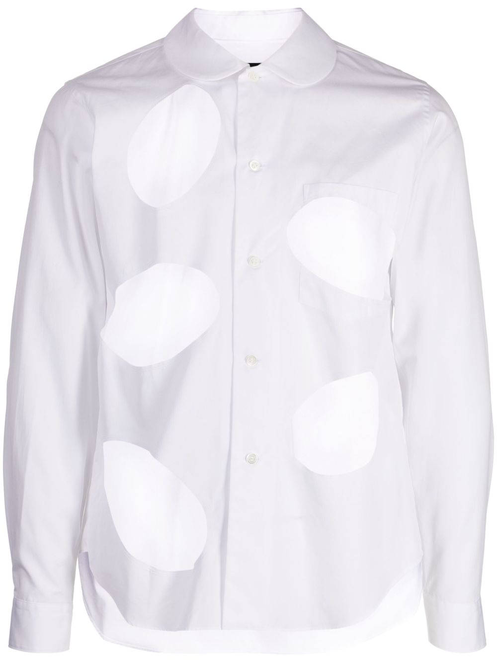 Black Comme Des Garçons 镂空细节棉衬衫 - 白色