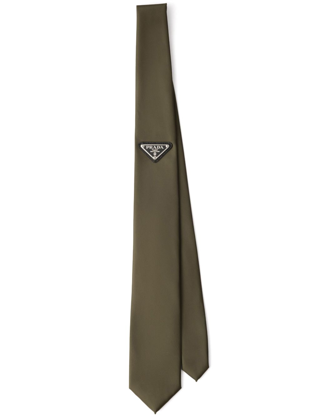 Prada 三角形logo领带 - 绿色