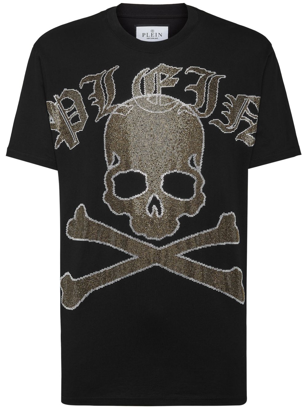 Philipp Plein Gothic Plein Strass 棉T恤 - 黑色