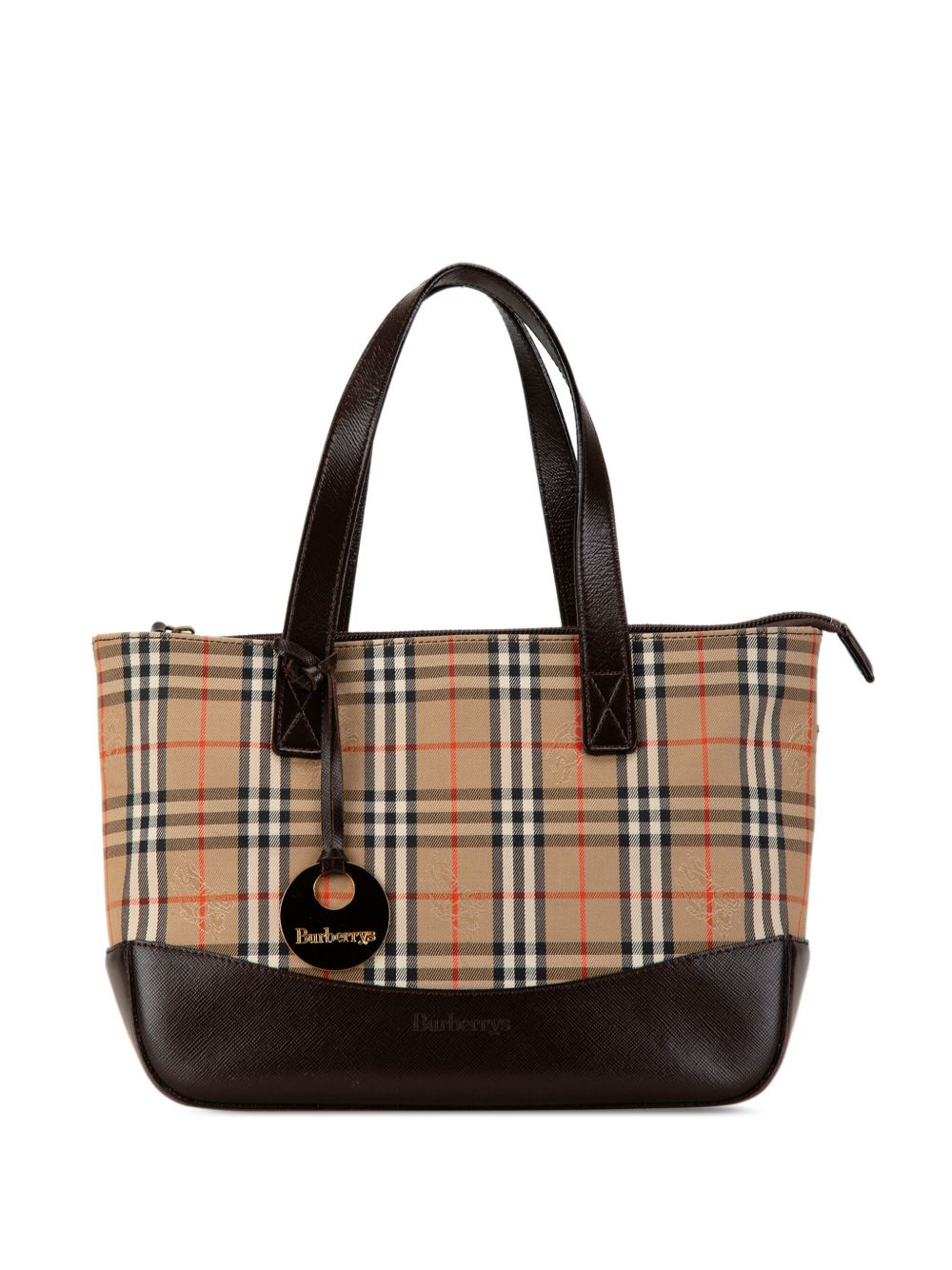 Burberry Pre-Owned Haymarket Check Canvas 手提包（1999-2024年典藏款） - 褐色