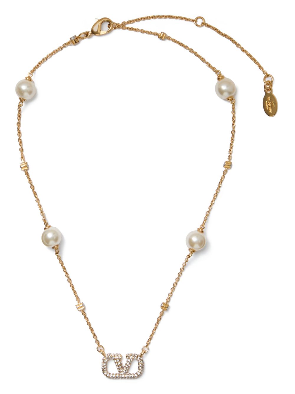 Valentino Garavani VLogo Signature 珠饰项链 - 金色