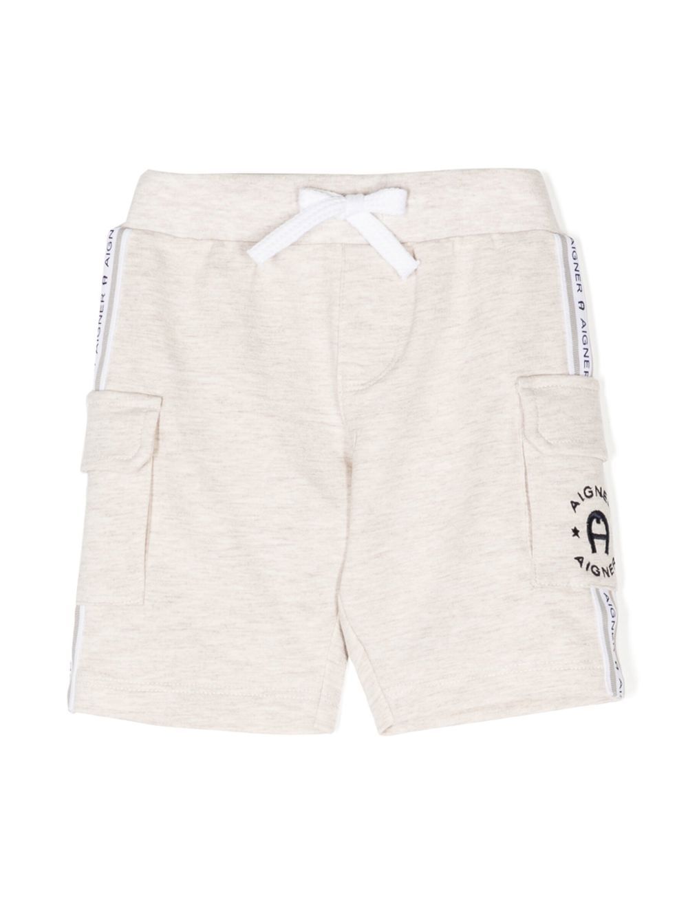 Aigner Kids logo刺绣短裤 - 中性色