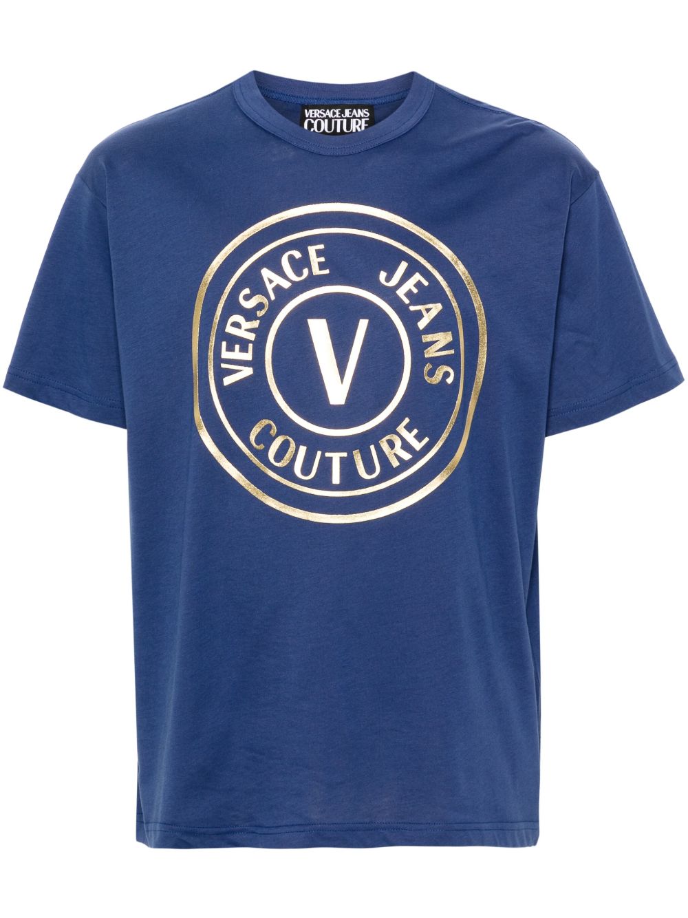 Versace Jeans Couture logo印花棉T恤 - 蓝色