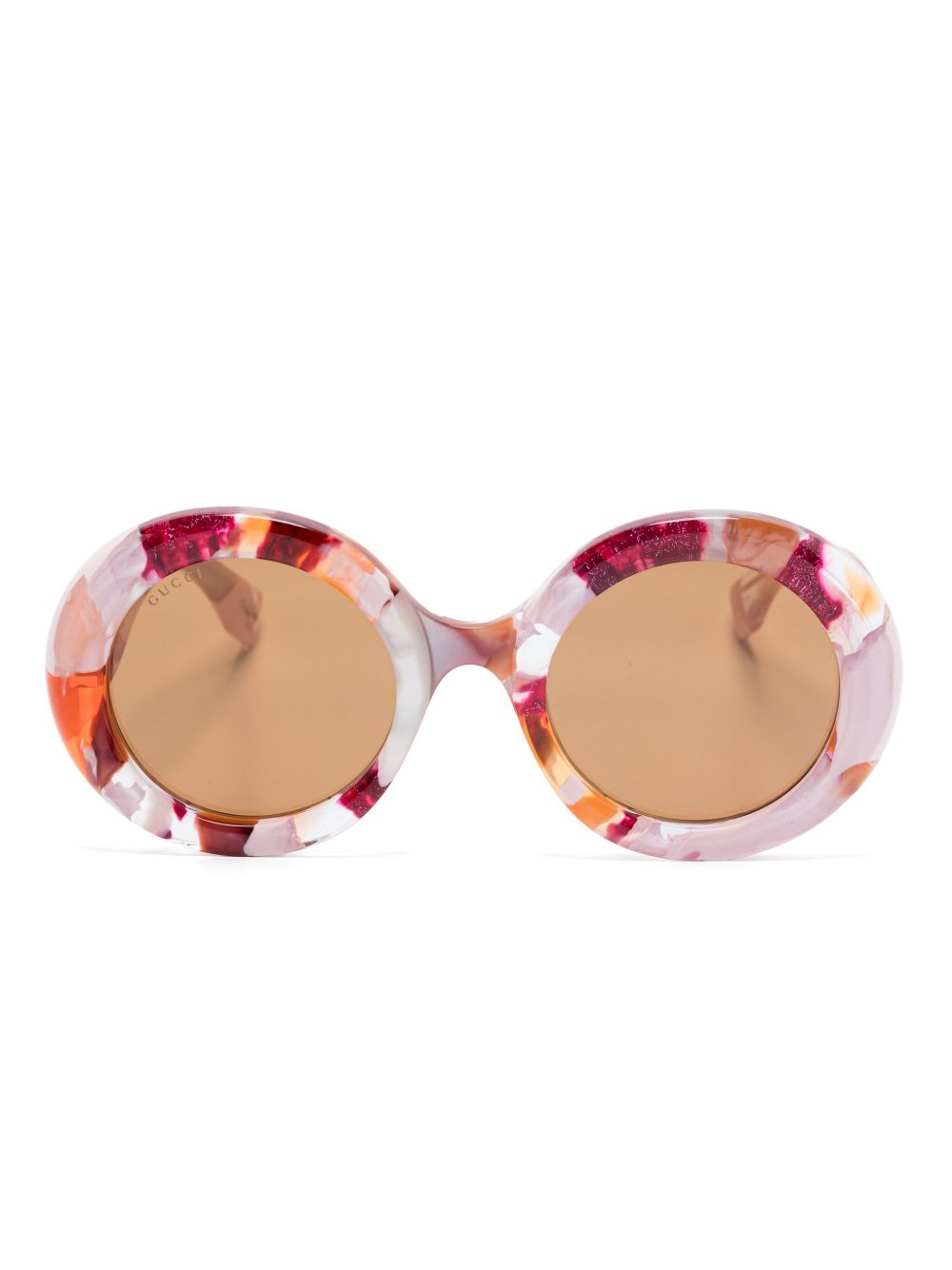 Gucci Eyewear 圆框太阳眼镜 - 粉色