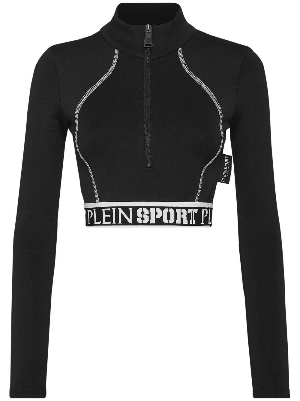 Plein Sport logo底围短款上衣 - 黑色