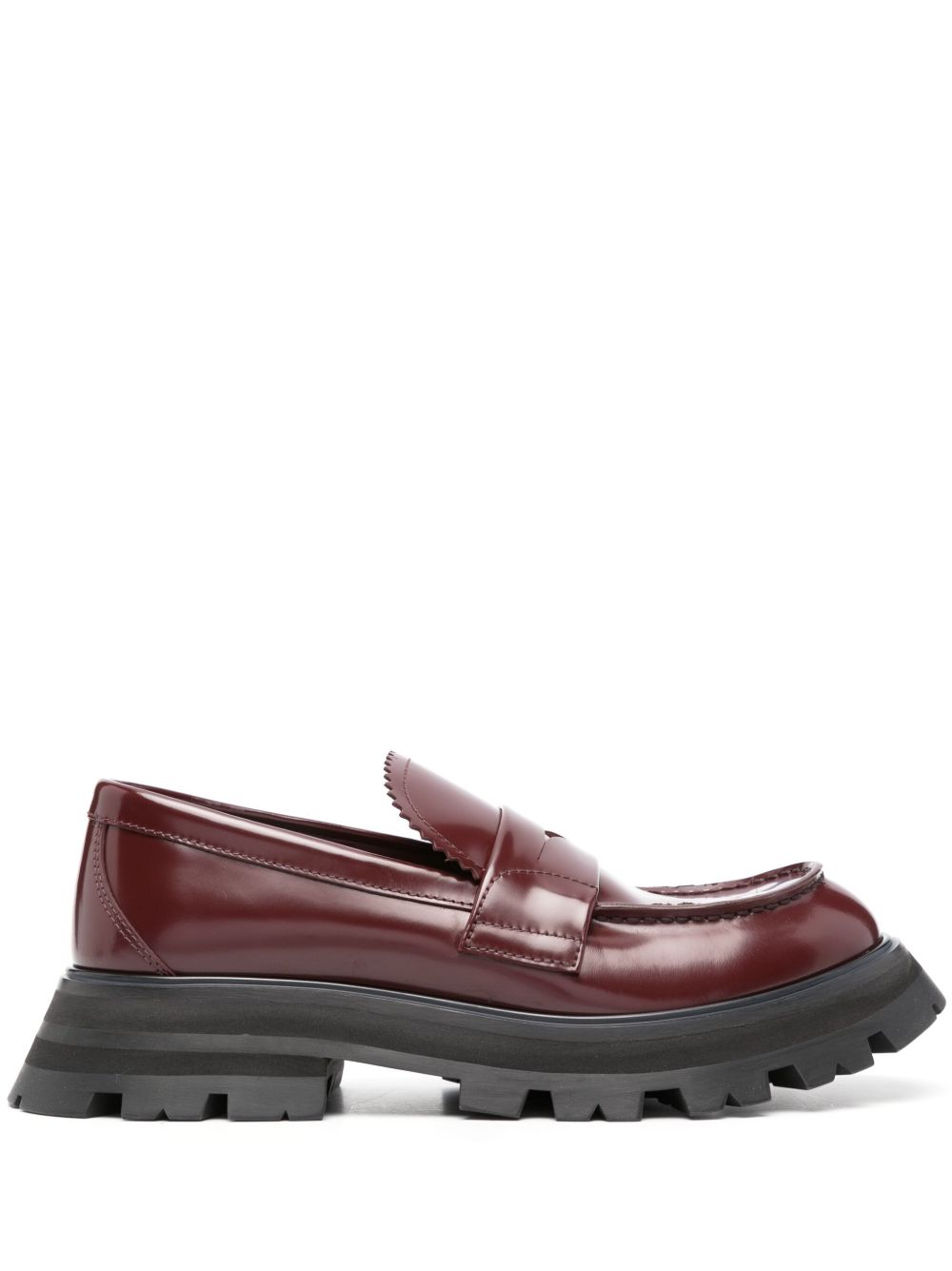 Alexander McQueen 抓地鞋底皮质乐福鞋 - 红色
