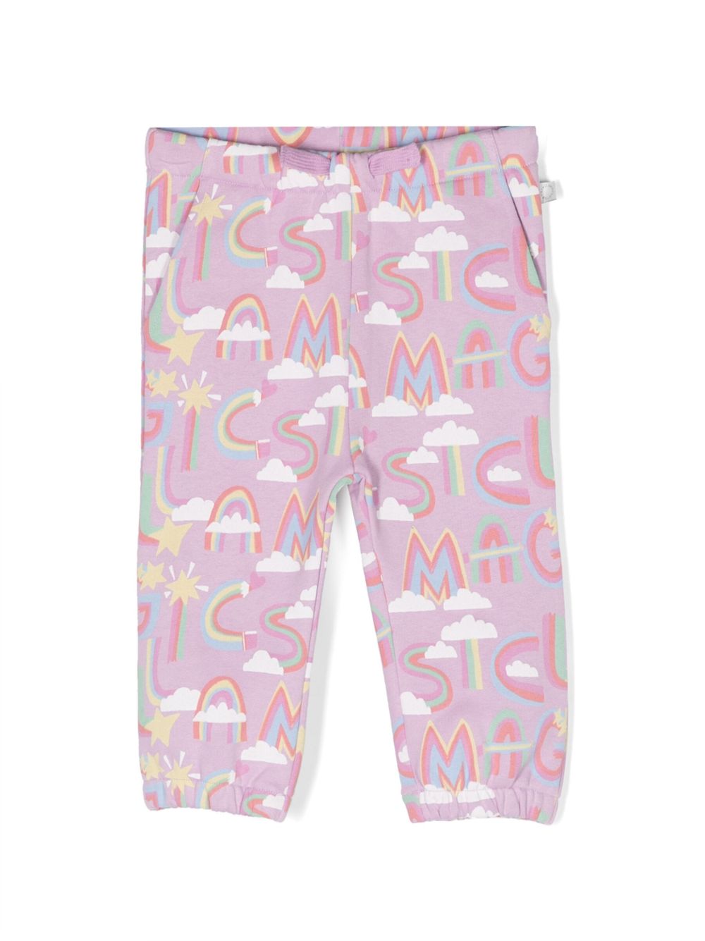 Stella McCartney Kids logo印花棉长裤 - 紫色