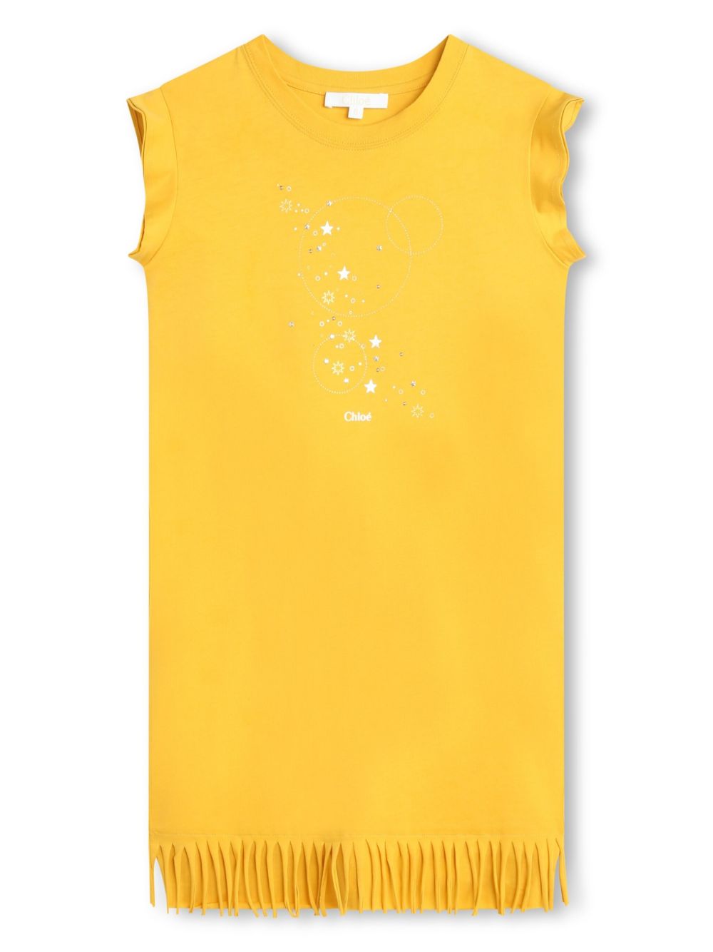 Chloé Kids 图案印花连衣裙 - 黄色