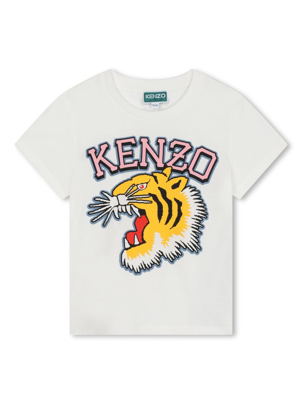 Kenzo Kids logo印花棉T恤 - 白色