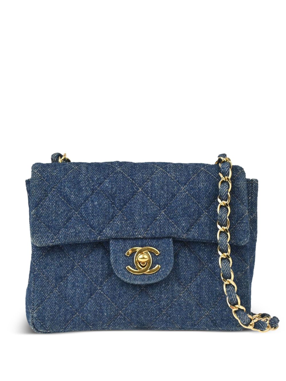 CHANEL Pre-Owned Classic Flap 迷你单肩包（1998年典藏款） - 蓝色