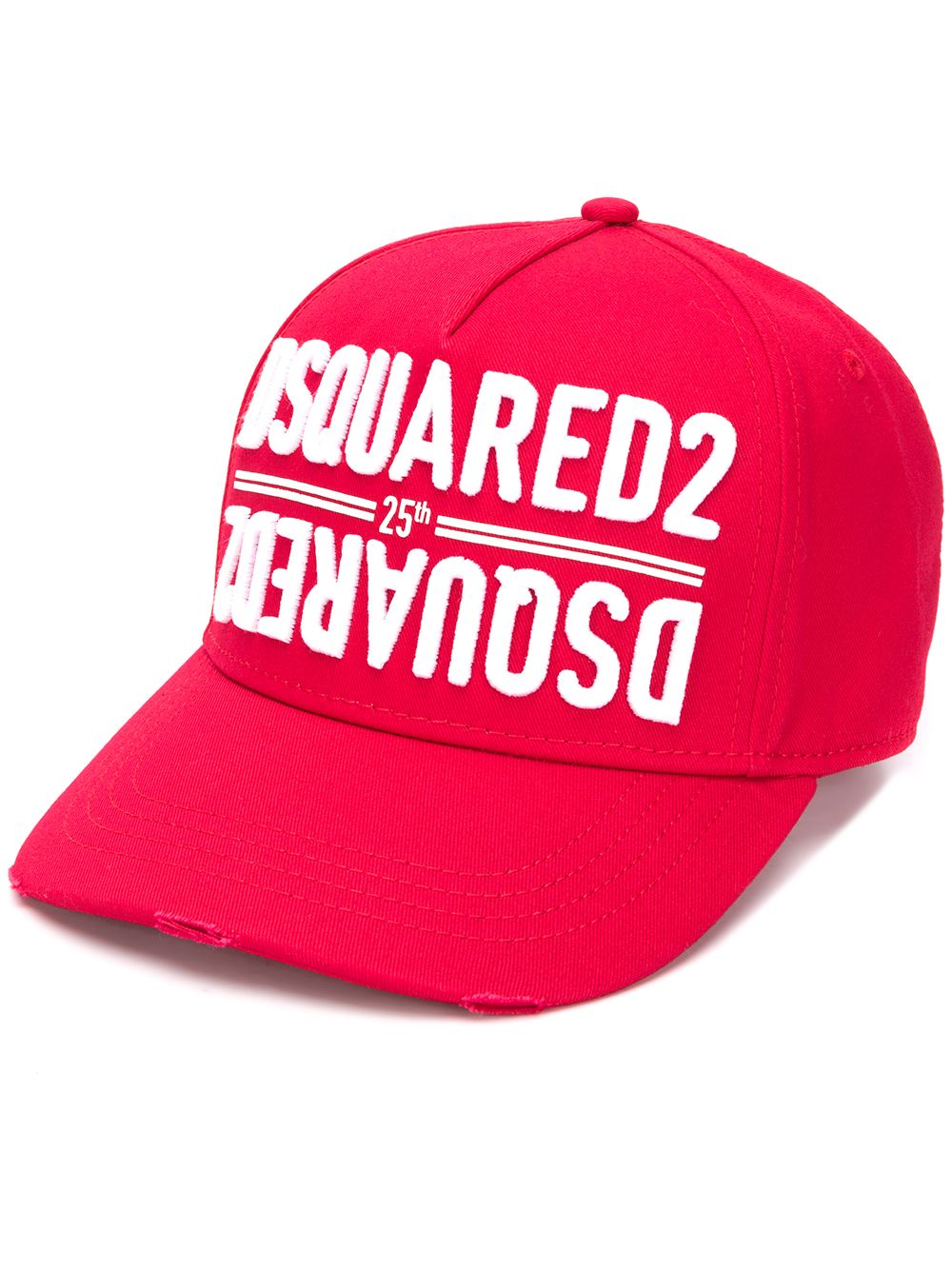 DSQUARED2 logo刺绣棒球帽 - 红色