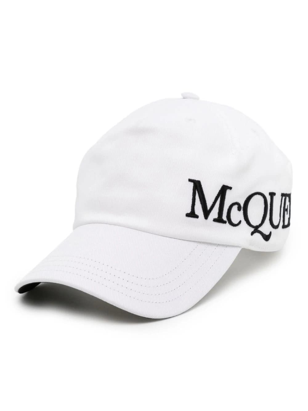 Alexander McQueen White Baseball Hat With Mcqueen Embroidery