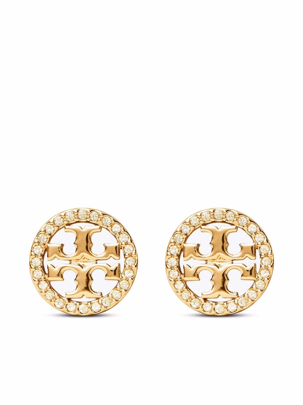 Tory Burch Miller 密镶耳钉 - 金色