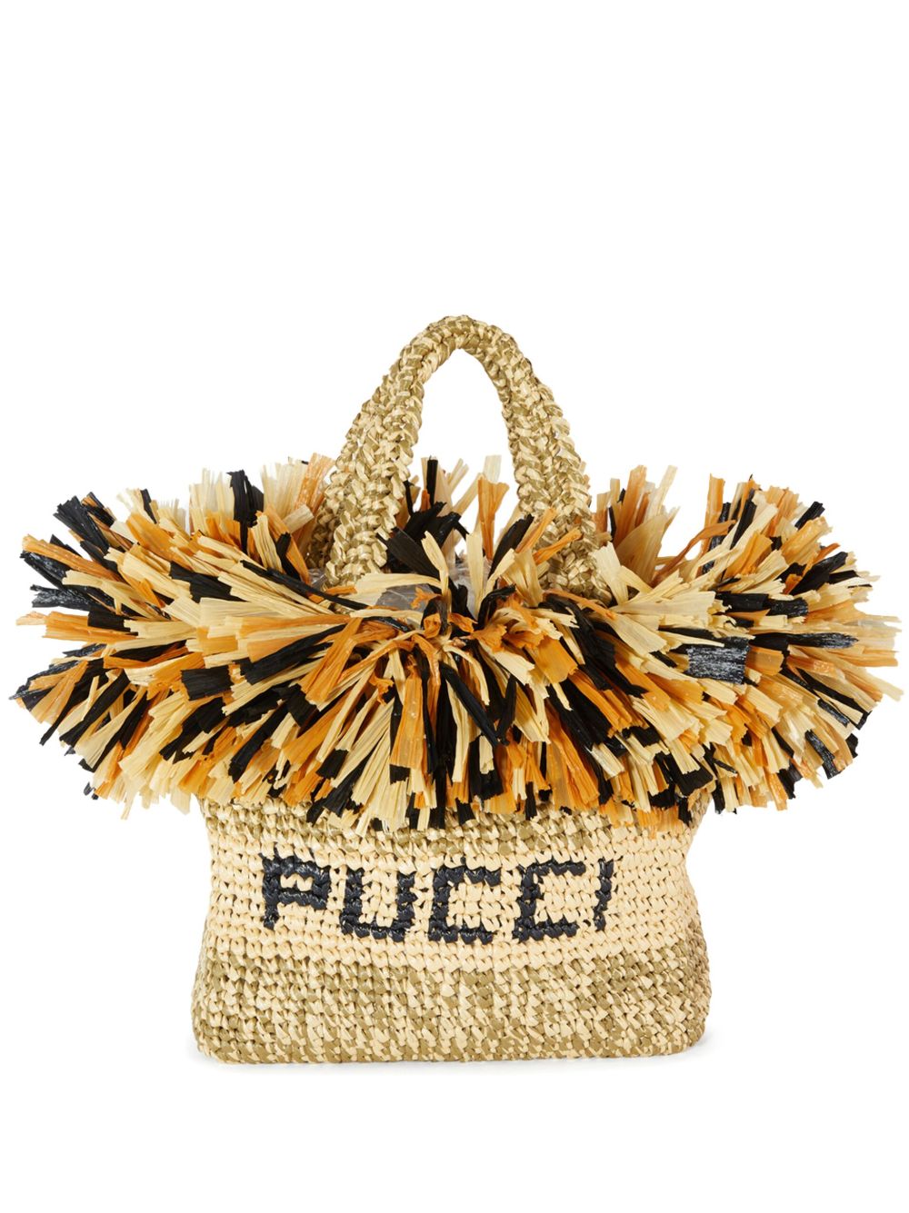 PUCCI logo嵌花编织手提包 - 中性色