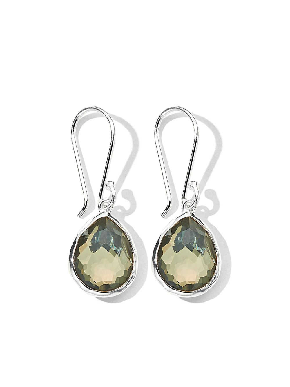 IPPOLITA Rock Candy® Teeny Teardrop 纯银黄铁矿耳环 - 银色